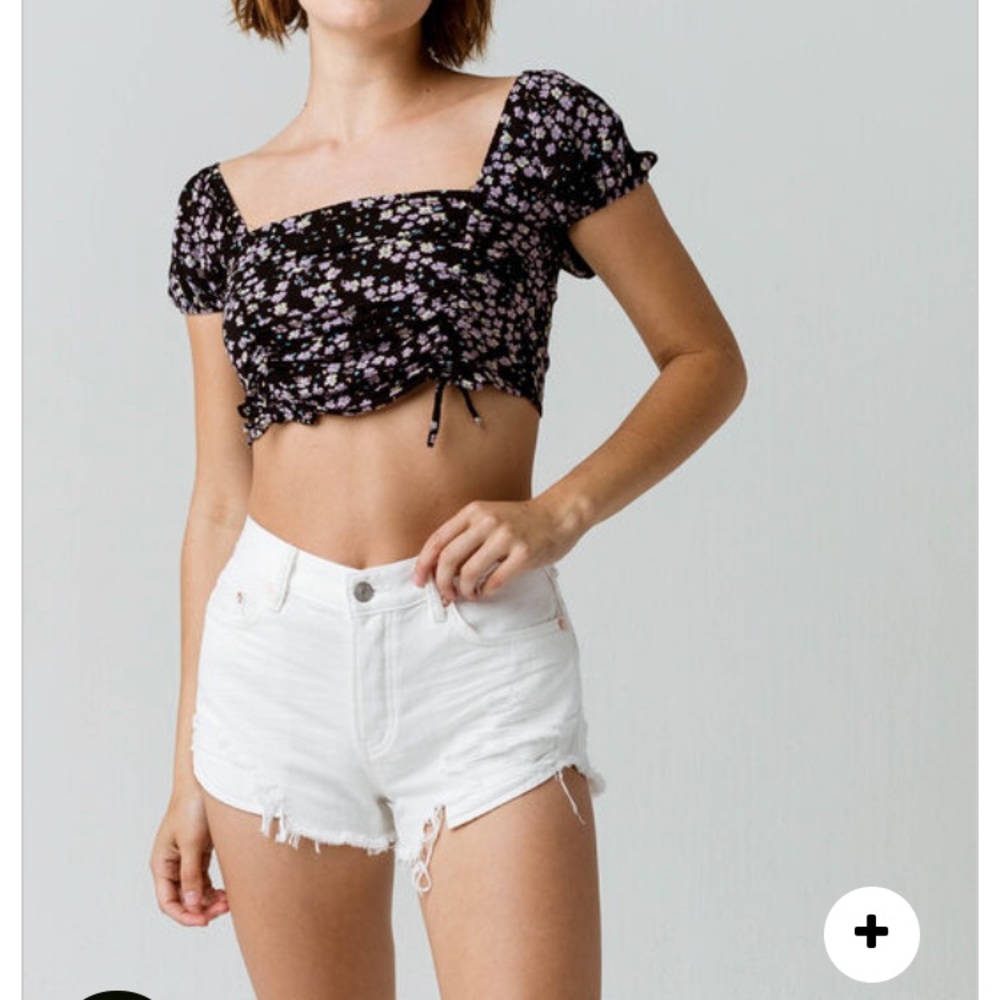 Free people denim cutoff white shorts